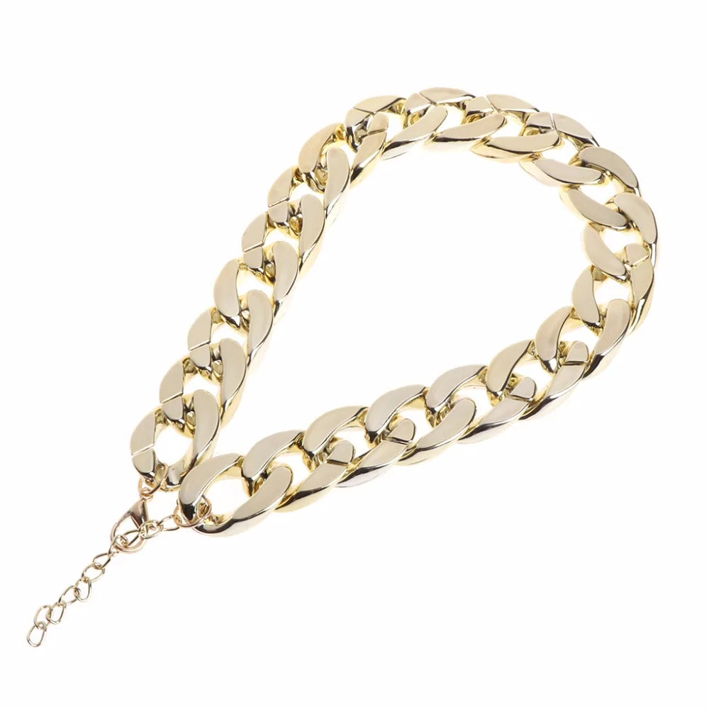 Gold Rock Star Pet Chain Necklace on a white background.