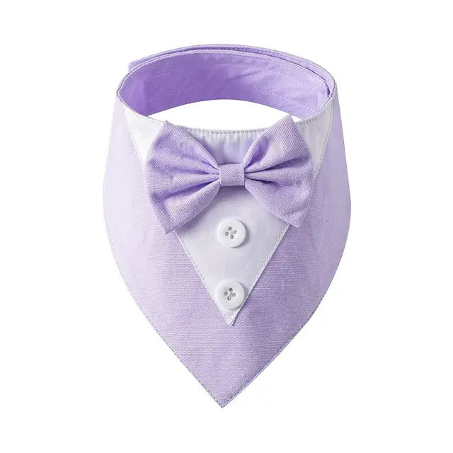 light purple tuxedo bow tie on a white background