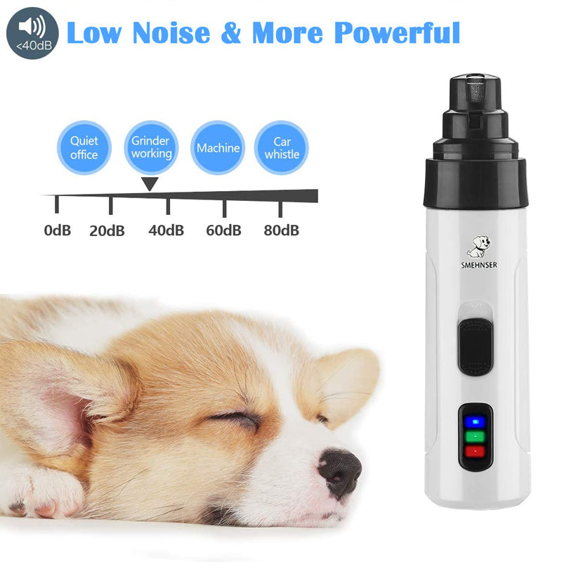 a Corgi pup sleeps on the floor, white background, indicating low noise and powerful function.