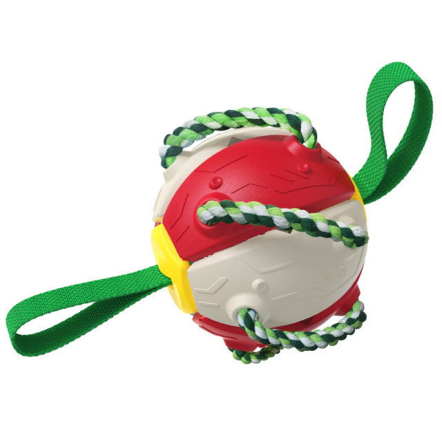 white background, red, white and green toy displayed. 