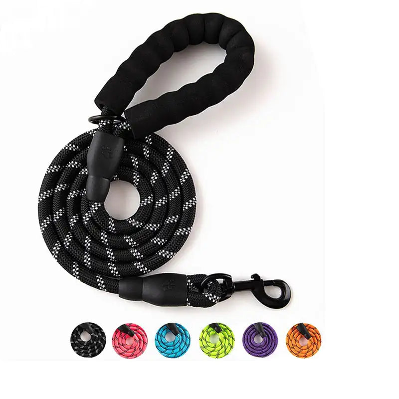 Black Power Leash on a white background. Color variety below the main image. 