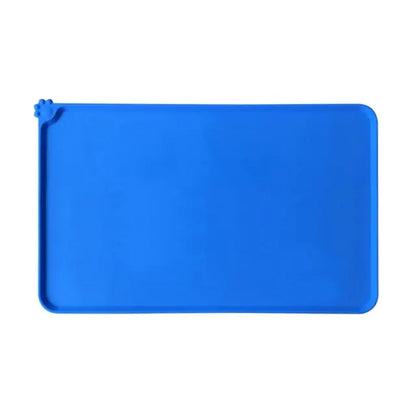 Blue Ultimate Silicone Pet Bowl Mat on a white background 