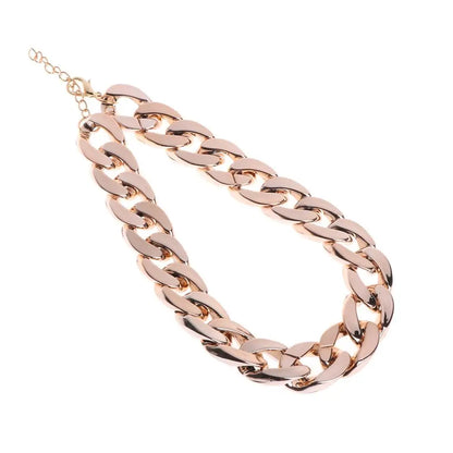 Rose Gold Rock Star Pet Chain Necklace on a white background. 