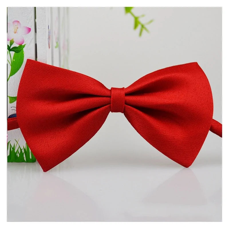 Red bow tie on a white background 