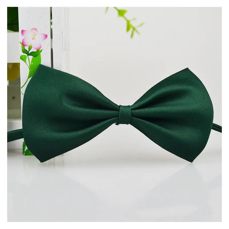 dark green bow tie on a white background 