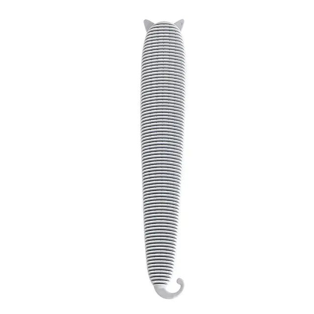 grey pet hair remover brush on white background 