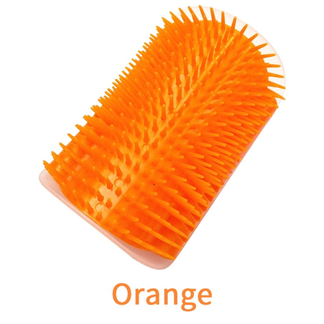 Orange Whisker-Wall Cat Grooming Brush, White background  