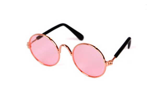 pink sunglasses on white background