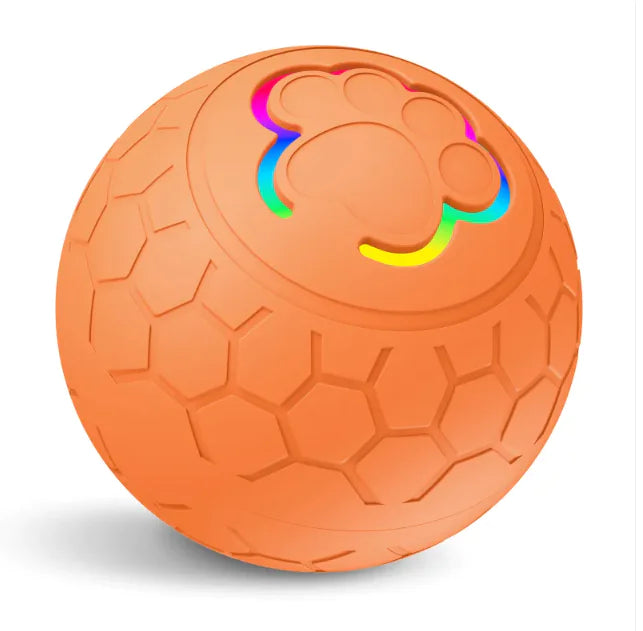 Orange SmartPlay Rolling Pet Ball on a white background