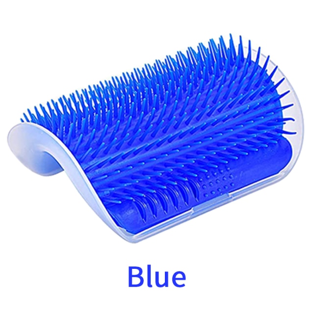 Blue Whisker-Wall Cat Grooming Brush, White background