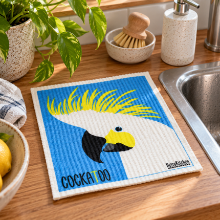 RetroKitchen Cockatoo Sponge Cloth