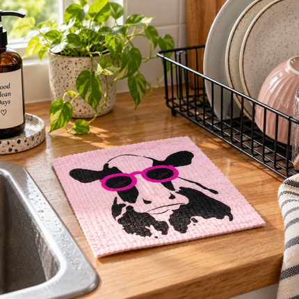 RetroKitchen Cool Cow Sponge Cloth