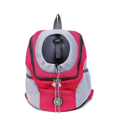 red backpack on white background