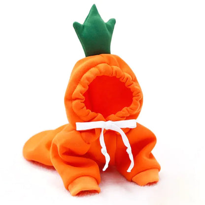 orange carrot fruit hoodie on a white background 