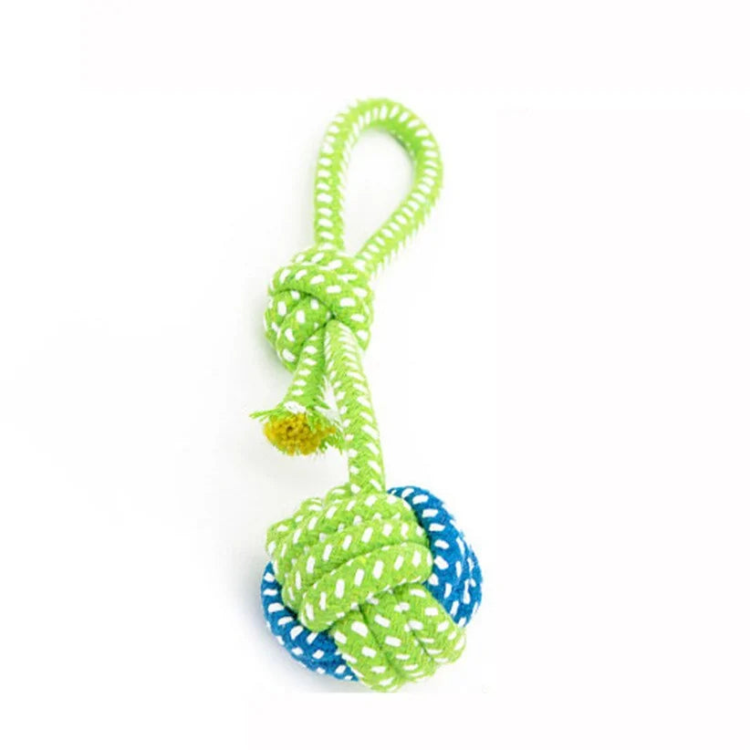 green and blue ball knot  toy on a white background 