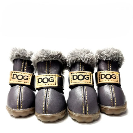 Industrial Grey Pawfect Winter Boots on a white background 