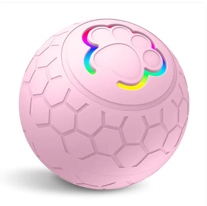 Pink  SmartPlay Rolling Pet Ball on a white background
