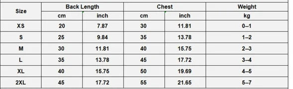 size chart