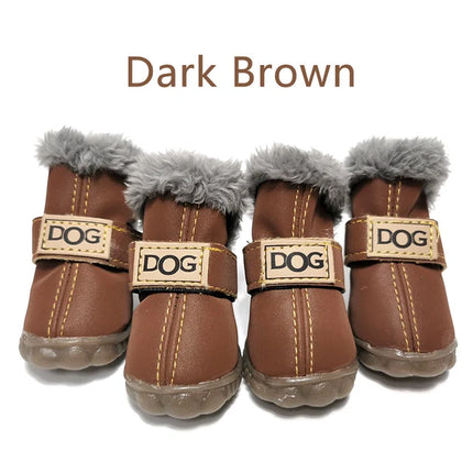 Dark Brown Pawfect Winter Boots on a white background 