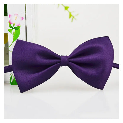 purple bow tie on a white background 