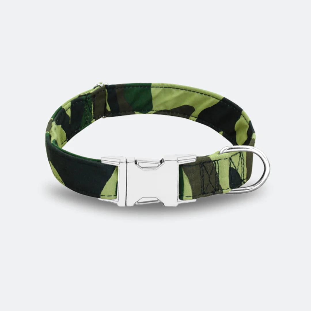 personalized dog collar with camo pattern 