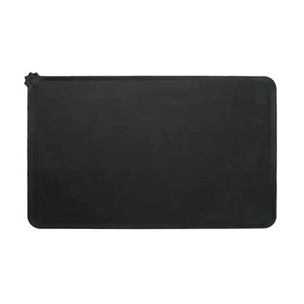 Black Ultimate Silicone Pet Bowl Mat on a white background 