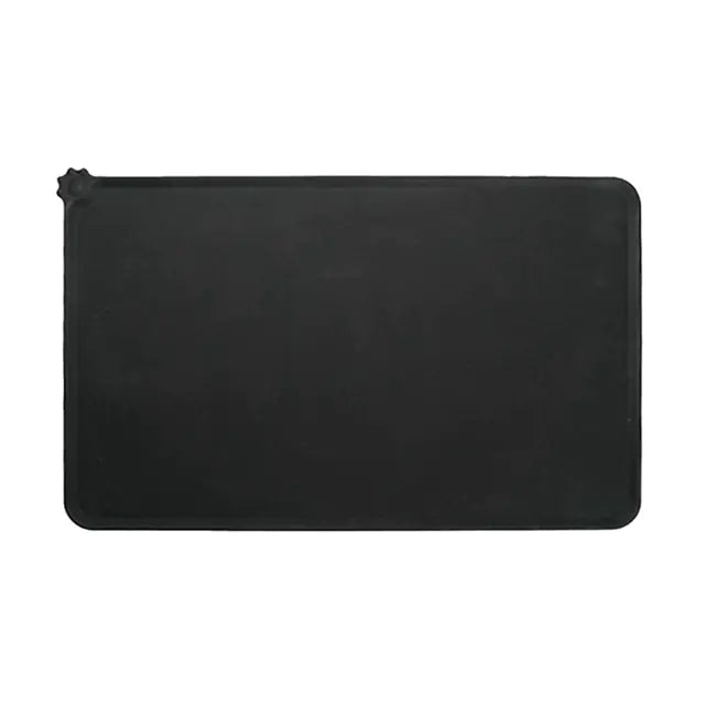 Black Ultimate Silicone Pet Bowl Mat on a white background 