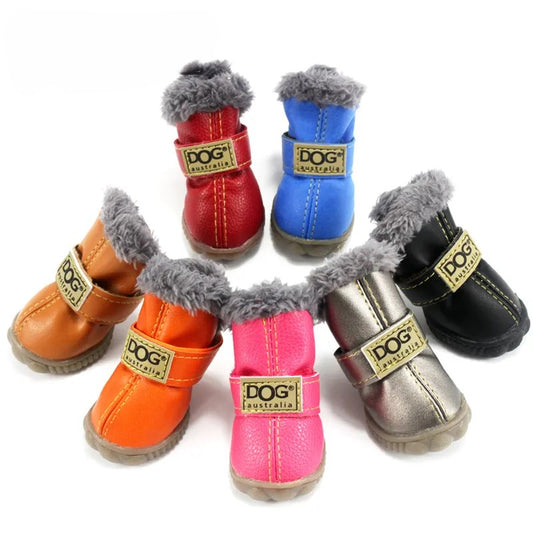 Different colour variants of the Pawfect Winter Boots on a white background 