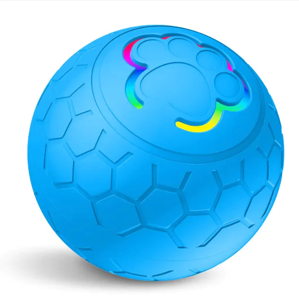 Blue SmartPlay Rolling Pet Ball on a white background