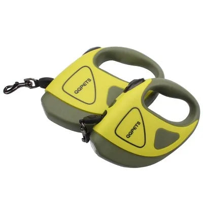 3M and 5M yellow Retractable Dog Leash on a white background