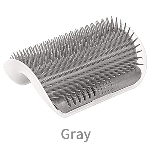 Gray Whisker-Wall Cat Grooming Brush, White background