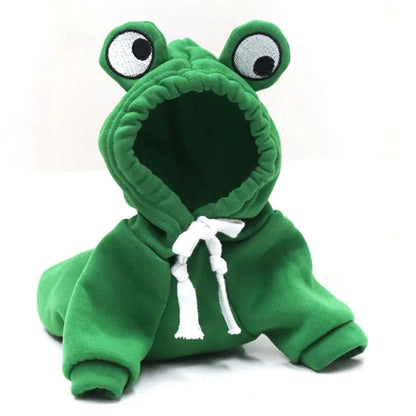 green frog hoodie on a white background