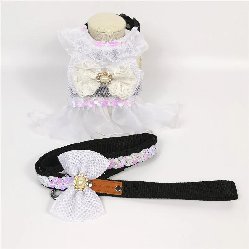 white Divine Princess Pet Ensemble on white background 