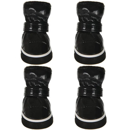 black deluxe pet boots on white background