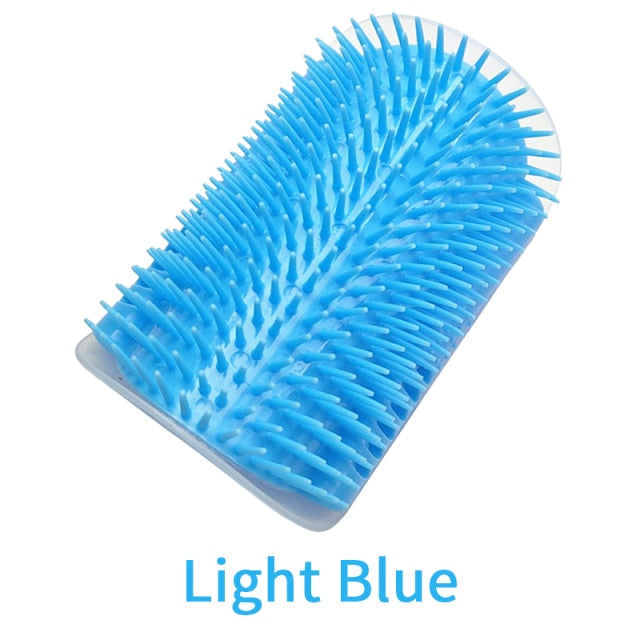 Light blue Whisker-Wall Cat Grooming Brush, White background