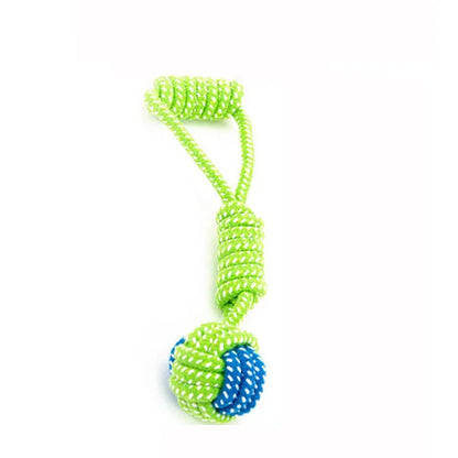 green and blue knot  toy on a white background 