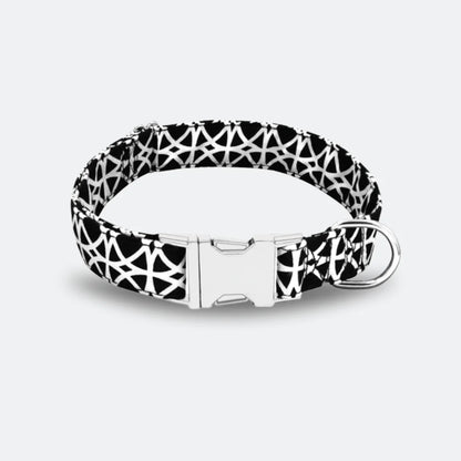 personalized dog collar with black and white pattern 