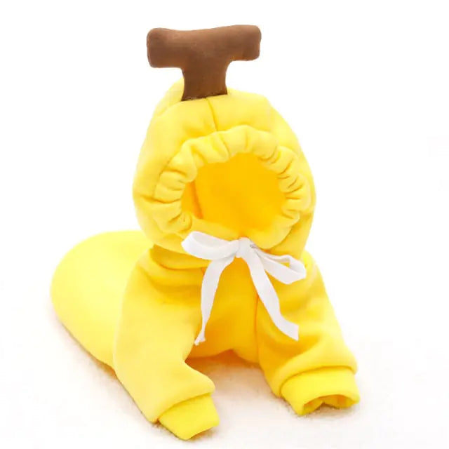 yellow banana fruit hoodie on a white background 