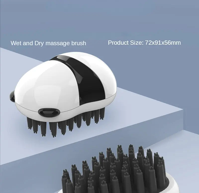 Massage Brush displayed with dimensions on a blue background 