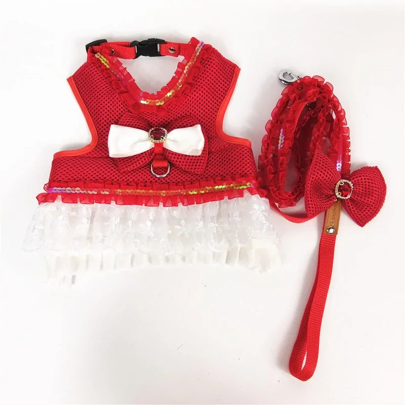 Red Divine Princess Pet Ensemble on white background 