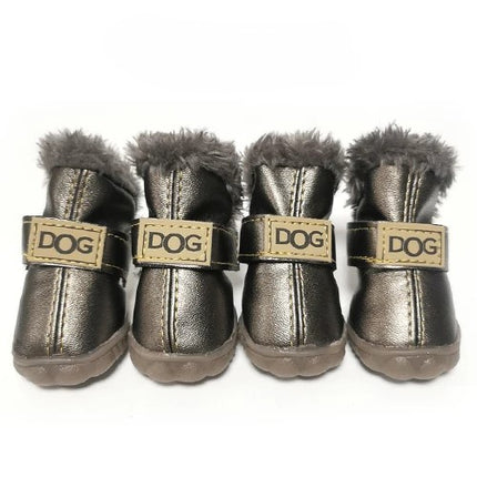 Silver Pawfect Winter Boots on a white background 