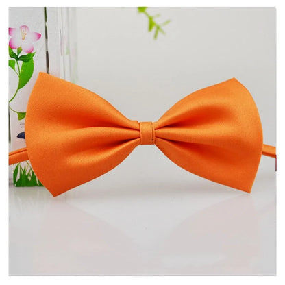 orange bow tie on a white background 