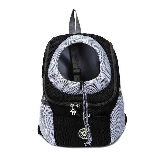 black back pack on white background